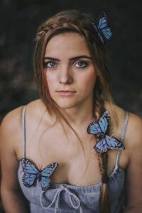 butterflies on girl